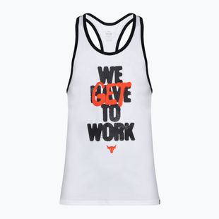 Pánské sportovní tílko tank top Under Armour Project Rock Get To Work Tank white/black/phoenix fire