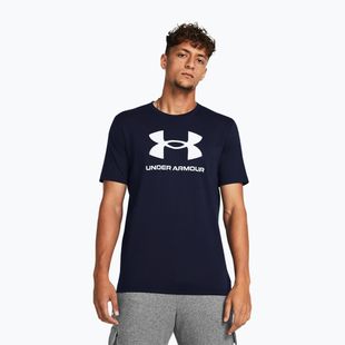 Pánské tréninkové tričko Under Armour Sportstyle Logo Update Academy/White