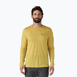 Pánské tričko longsleeve Patagonia Cap Cool Merino Blend Graphic fitz roy strata/bundle green