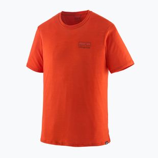 Pánské tričko Patagonia Cap Cool Merino Blend Graphic Shirt fitz roy strata/pollinator orange