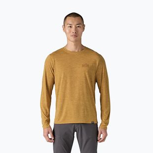 Pánské tričko longsleeve Patagonia Cap Cool Daily Graphic Shirt strataspire/beeswax tan x-dye