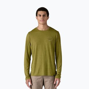 Pánské tričko longsleeve Patagonia Cap Cool Daily Graphic Lands clean climb roots/graze green x-dye