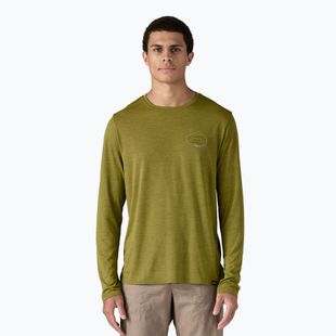 Pánské tričko longsleeve Patagonia Cap Cool Daily Graphic Lands clean climb roots/graze green x-dye