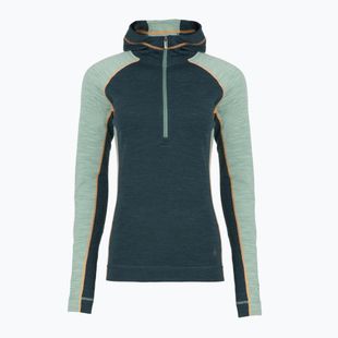 Dámská termo mikina  Smartwool Classic Thermal Merino Base Layer 1/2 Zip Hoodie Boxed twilight/arctic green