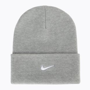 Zimní čepice Nike Peak Swoosh Beanie dark grey heather/white