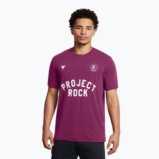 Pánské tréninkové tričko Under Armour Project Rock Badge Of Honor purple
