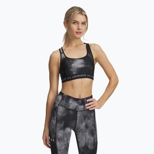 Fitness podprsenka Under Armour Crossback Mid Print black/titan gray/titan gray