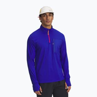 Pánská běžecká mikina Under Armour Trail Run Quarter Zip royal/reflective