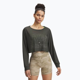 Dámské tričko Longsleeve Under Armour Project Rock IP baroque green/city khaki/city khaki 