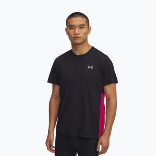 Pánské běžecké tričko Under Armour Trail Run Zip black/shaded fuchsia/reflective