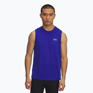 Pánské běžecké tílko tank top Under Armour Trail Run Launch Tank royal/reflective