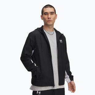 Pánská bunda Under Armour Rival Woven Windbreaker black/black/white