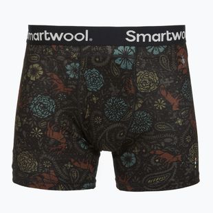 Pánské termo boxerky Smartwool Merino Print Boxer Brief Boxed black paisley