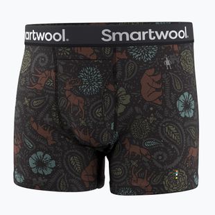 Pánské termo boxerky Smartwool Merino Print Boxer Brief Boxed black paisley