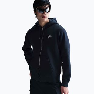 Pánská mikina Nike Club Full Zip Hoodie obsidian/obsidian/white
