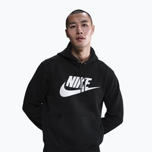 Pánská mikina Nike Club Pullover Hoodie black/black/white