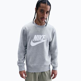 Pánská mikina Nike Sportswear Club Graphic Fleece Crew dark grey heather/white
