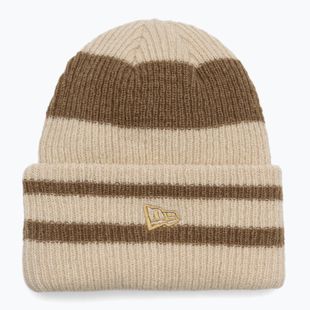 Dámská zimní čepice  New Era Stripe Cuff Knit Beanie beige
