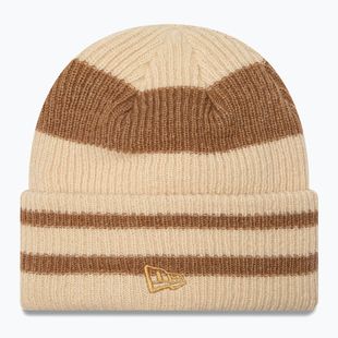 Dámská zimní čepice  New Era Stripe Cuff Knit Beanie beige