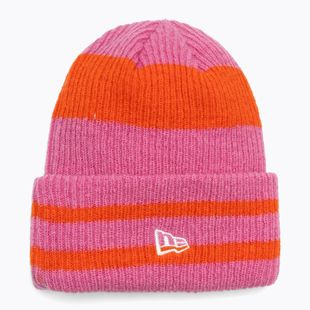 Dámská zimní čepice New Era Stripe Cuff Knit Beanie pastel pink