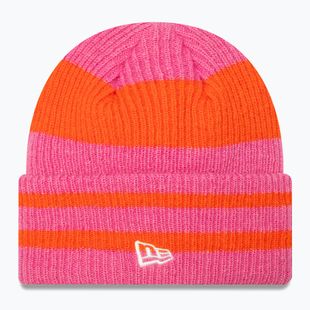 Dámská zimní čepice  New Era Stripe Cuff Knit Beanie pastel pink