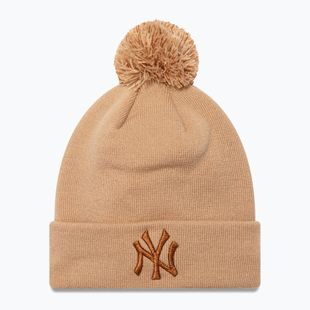 Dámská kšiltovka  New Era Metallic Bobble Knit Beanie New York Yankees beige