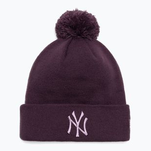Dámská kšiltovka New Era Metallic Bobble Knit Beanie New York Yankees dark purple