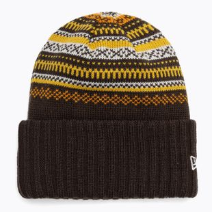 Dámská zimní čepice New Era Rail Isle Cuff Knit Beanie dark brown