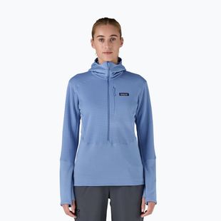 Dámská softshellová bunda Patagonia R1 Hybrid Pullover Hoody abundant blue