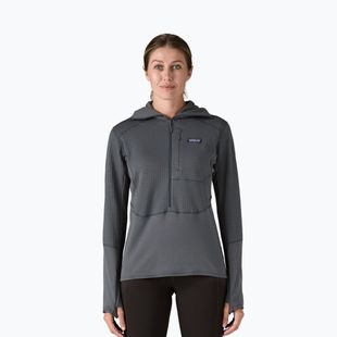 Dámská softshellová bunda Patagonia R1 Hybrid Pullover Hoody smolder blue