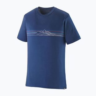 Pánské tričko Patagonia Cap Cool Merino Blend Graphic Shirt strata stripe / clement blue