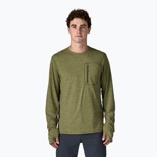 Pánské tričko Longsleeve Patagonia Capilene Cool Sun caper green/buckhorn green x-dye