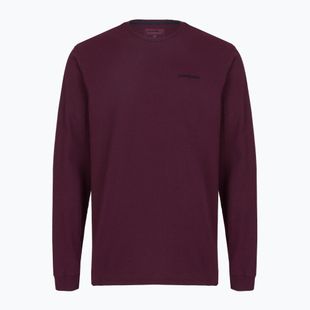 Pánské tričko Longsleeve Patagonia P-6 Logo Responsibili berry fig