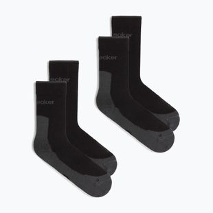 Pánské ponožky icebreaker Merino Hike+ Light Crew 2 pairs black/obsidian