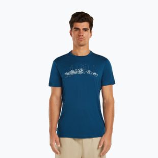 Pánské tričko icebreaker Merino 150 Tech Lite The Peaks atlantis