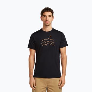 Pánské tričko icebreaker Merino 125 Cool-Lite Sphere Tee Across The Peaks black