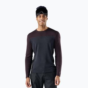Pánská termo mikina Smartwool Classic Thermal Merino Base Layer Colorblock Crew Boxed mink/charcoal