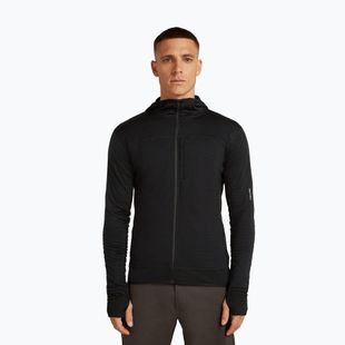 Pánská trekingová mikina Icebreaker Merino 300 Realfleece Descender Zip Hoodie black