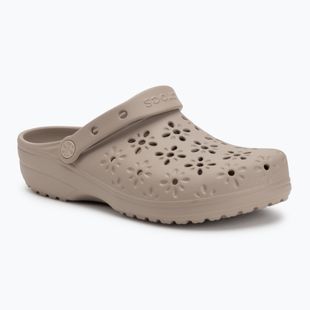 Nazouváky Crocs Classic Floral Cutout Clog taupe
