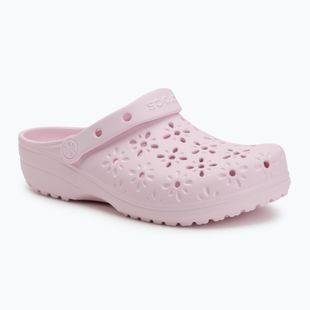 Nazouváky Crocs Classic Floral Cutout Clog pink milk
