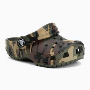 Dětské nazouváky Crocs Classic Camouflage Toddler army green/multi