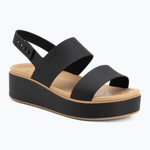 Dámské sandály  Crocs Brooklyn Matte Wrap Low Wedge black/cashew