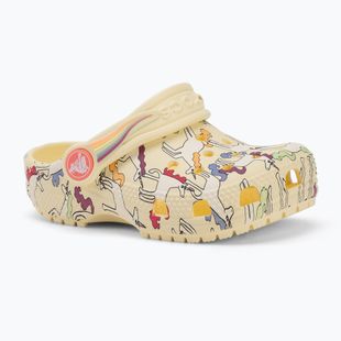Dětské nazouváky Crocs Classic Unicorn Graphic yellow light