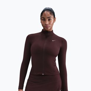 Dámská tréninková mikina Nike One Fitted Dri-Fit Full-Zip burgundy crush/white
