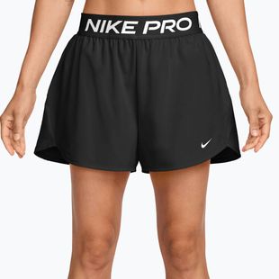 Dámské tréninkové šortky Nike Pro Dri-Fit Mid-Rise Brief-Lined 3" black/white
