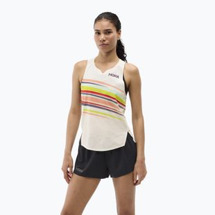 Dámské běžecké tričko HOKA Race Day Singlet alabaster flare