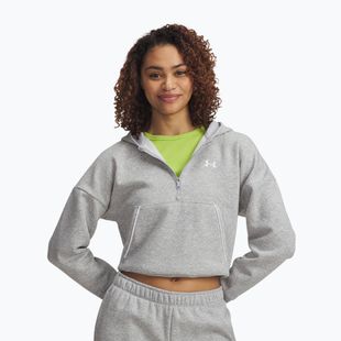 Dámská mikina Under Armour Rival Fleece Piped HZ Hoodie mod gray light heather/white