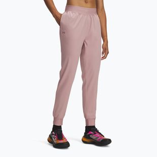 Dámské tréninkové kalhoty Under Armour Sport High Rise Woven tourmaline pink/maroon mist