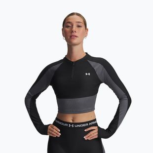 Dámské tréninkové tričko Longsleeve Under Armour HeatGear Rib 1/4 Zip black/castlerock/white