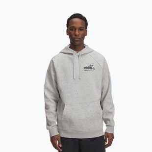 Pánská mikina Under Armour Rival Fleece HBR Logo Hoodie mod gray light heather/castlerock